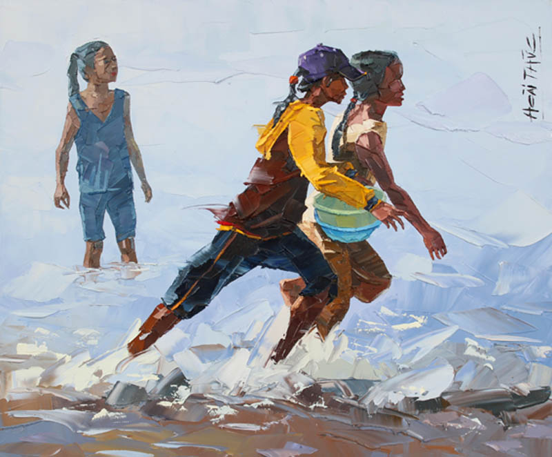 Children playing in the beach II