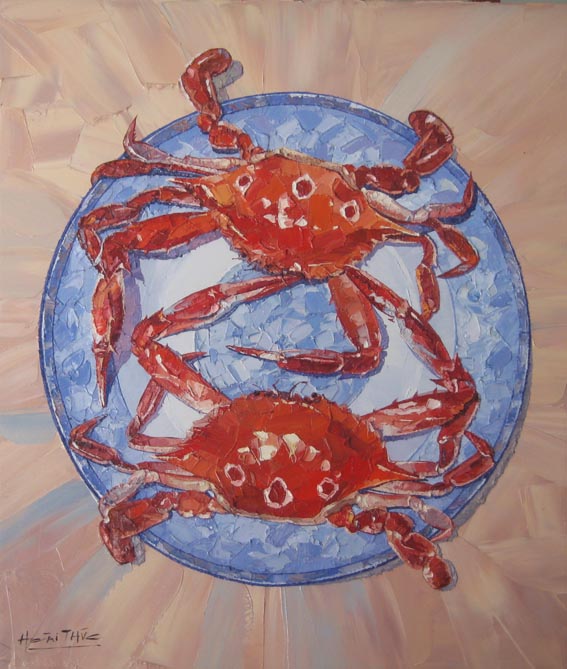 Crabs and plate still Life