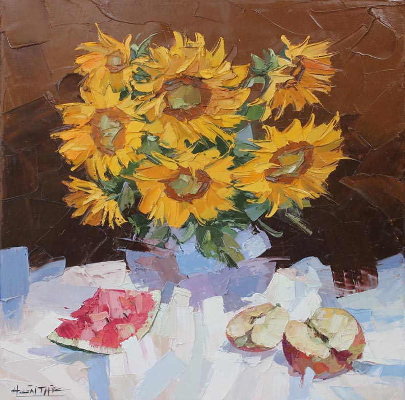 Still life with sunflowers