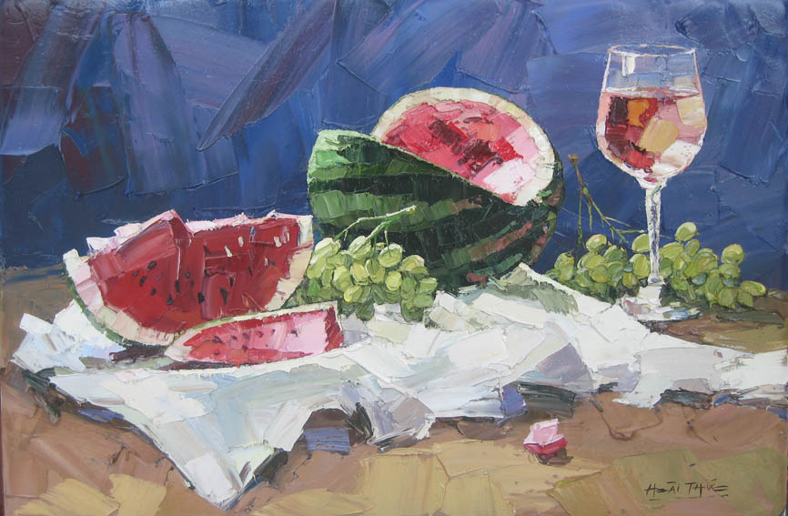 Still-life with Watermelon and Grapes 